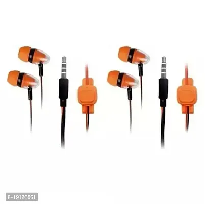 Stylish In-ear Wired - 3.5 MM Single Pin Headphones With Microphone Combo Of 2