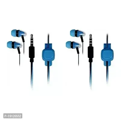 Stylish In-ear Wired - 3.5 MM Single Pin Headphones With Microphone Combo Of 2