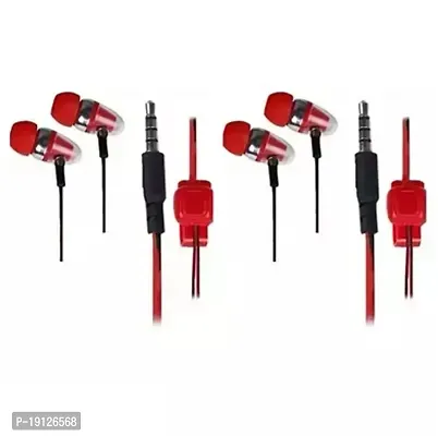 Stylish In-ear Wired - 3.5 MM Single Pin Headphones With Microphone Combo Of 2