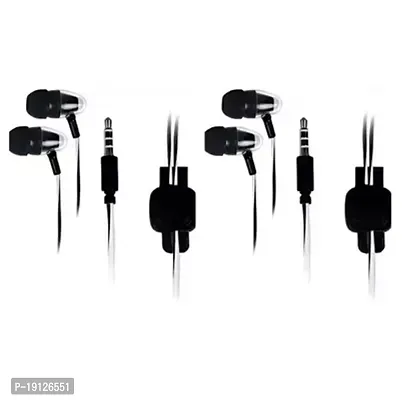 Stylish In-ear Wired - 3.5 MM Single Pin Headphones With Microphone Combo Of 2