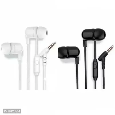 Stylish In-ear Wired - 3.5 MM Single Pin Headphones With Microphone Combo Of 2