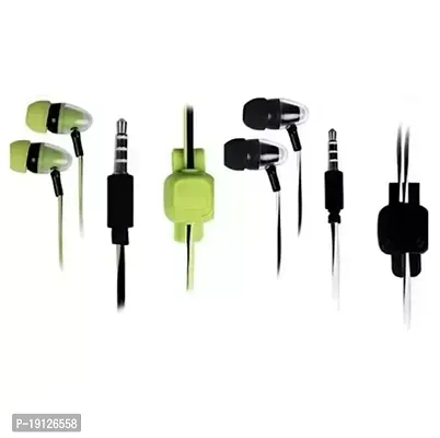 Stylish In-ear Wired - 3.5 MM Single Pin Headphones With Microphone Combo Of 2