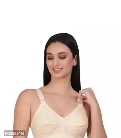 Stylish Beige Cotton Solid Bras For Women-thumb0