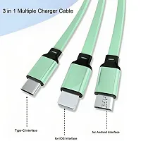 3-in-1 Cable 1.2 m Multi Pin Cable 1.2 Meter (Compatible with Mobile, laptop, Iphone, Smart Watch, Multicolor)-thumb1