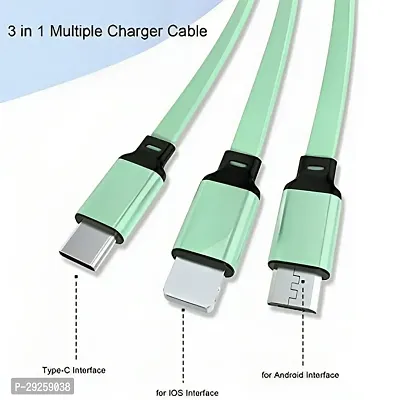 3-in-1 Cable 1.2 m Multi Pin Cable 1.2 Meter (Compatible with Mobile, laptop, Iphone, Smart Watch, Multicolor)-thumb2
