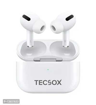 TecSox TecPods True Wireless Earbuds with Charging Case|16hrs Battery Bluetooth Headsetnbsp;nbsp;(White, In the Ear)-thumb0