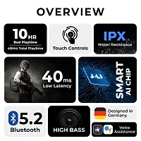 TecSox GameBox Pro  Wireless Earbud | 40 Hour Playtime | IPX Water Resistant | 12 mm Driver High Bass | Bluetooth TWS-thumb2