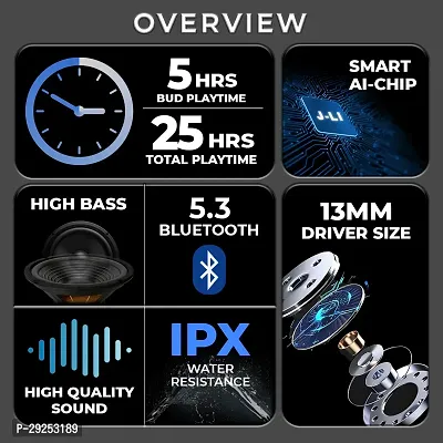 Tecsox Ultrapod Pro In Ear Bluetooth Earbuds | 5 Hr PlayTime | IPX4(Splash Proof) Powerfull Bass TWS-Bluetooth Headphone V 5.1-thumb2