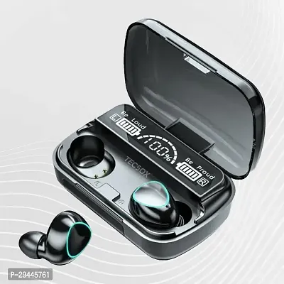 TecSox Max 10 True Wireless Earbud with Charging Case|50hrs PlayTime | IPX Bluetooth Headset  (Black, True Wireless)-thumb0