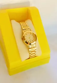 Trendy Golden Round Designer Watch For Girls-thumb2