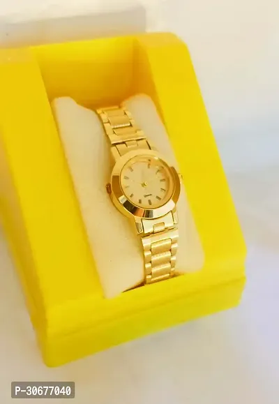 Trendy Golden Round Designer Watch For Girls-thumb3