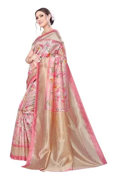 Salooni Women's Kanjivaram Pure Banarasi Lichi Silk Jacquard Kanchipuram Pattu Designer Heavy Silk Saree With Un-Stiched Blouse