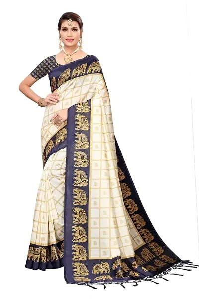 Stylish Art Silk Kanjeevaram Saree with Blouse piece