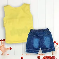 Jugnu Dresses Crepe Printed Dress for Girls (6-9 Months_Yellow)-thumb2