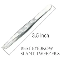 AVTY (5 Pack) Slant Tweezers - Precision Sturdy Stainless Steel Slant Tip Tweezers Hair Plucker for Hair and Eyebrows Personal Care (Silver Tone)-thumb1