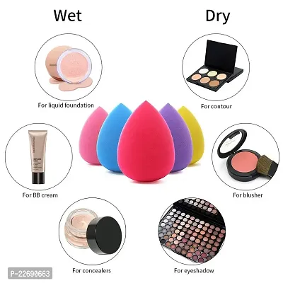 AVTY 5 Pcs Makeup Sponge Set Blender Beauty Foundation Blending Sponge, Flawless for Liquid, Cream, and Powder, Multi-colored Makeup Sponges-thumb5