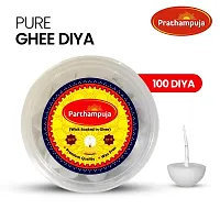 PRATHAMPUJA Wax Free Pure Ghee Diya (100 Diyas) for Puja and Special Ocassions-thumb1