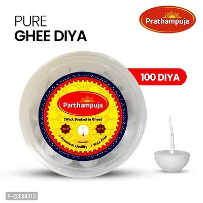 PRATHAMPUJA Wax Free Pure Ghee Diya (100 Diyas) for Puja and Special Ocassions-thumb2