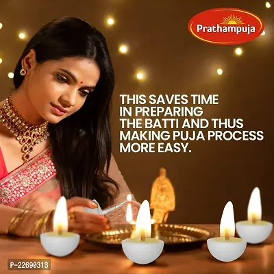 PRATHAMPUJA Wax Free Pure Ghee Diya (100 Diyas) for Puja and Special Ocassions-thumb3