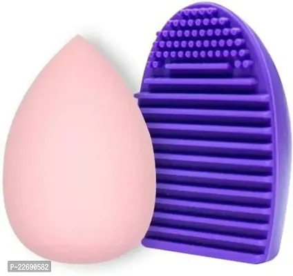 AVTY Beauty Blender Makeup Puff Sponge  Silicon Makeup Brush Cleaner Set