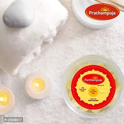 PRATHAMPUJA Wax Free Pure Cow Ghee Diya (100 Diyas) for Puja and Special Ocassions-thumb4