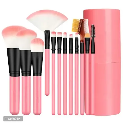 Beauty Professional Luxury Makeup Brush Set with Storage Box - 12 Piece Pink Brushes Makeup Kit for Girls-thumb0