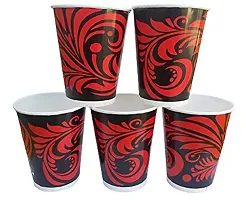 P.A.Disposable Printed Paper Cups Glass for Water and Cold Drink Use and Throw (Black, 250 ml) - Pack of 25-thumb4