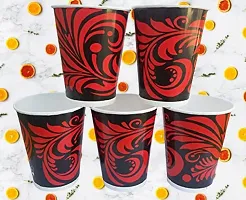 P.A.Disposable Printed Paper Cups Glass for Water and Cold Drink Use and Throw (Black, 250 ml) - Pack of 25-thumb2