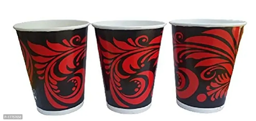 P.A.Disposable Printed Paper Cups Glass for Water and Cold Drink Use and Throw (Black, 250 ml) - Pack of 25-thumb4
