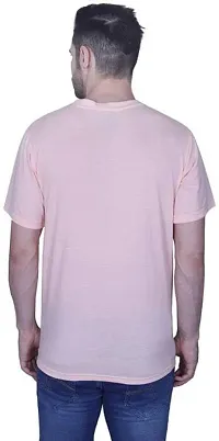 S-SQUARE Men's Plain Round Neck Cotton T-Shirt for Casual Wear (Peach)-thumb1