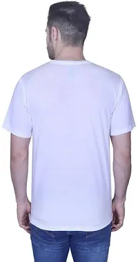 S-SQUARE Men's Plain Round Neck Cotton T-Shirt for Casual Wear (White)-thumb1