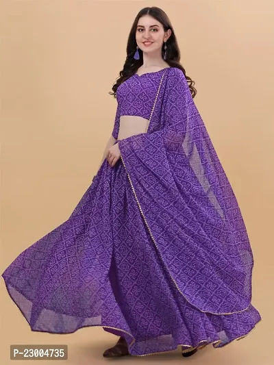 PMD Fashion Bandhani Digital Print Semi Stitched Lehenga Choli For womens-thumb0