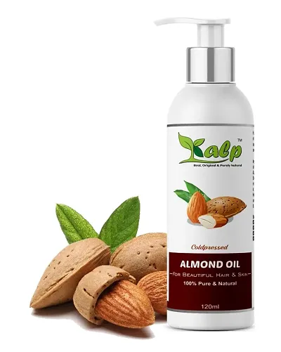 Kalp Sweet Almond Oil - Cold pressed, 100% Natural And Pure For Hair and skin Massage-120ml