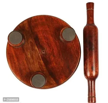 Handmade Wooden Cooking Utensil Set  Set Of 1 (Chakla And Belan)-thumb2