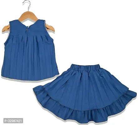 Queen Series Top and Skirt clothing set with Ultra Soft Fabric - BLUE dress for kid girls.-thumb3