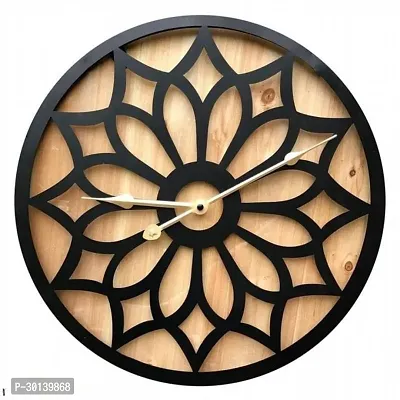 Beautiful Flower Design Round Shape Wooden Wall Clock