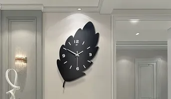 Leaf Design Wooden Wall Hanging Clock-thumb2