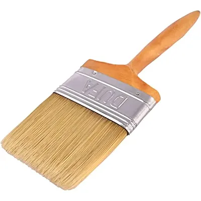 Natural Hog Hair Flat Bristles Paint Brush For Oil and Acrylic Painting