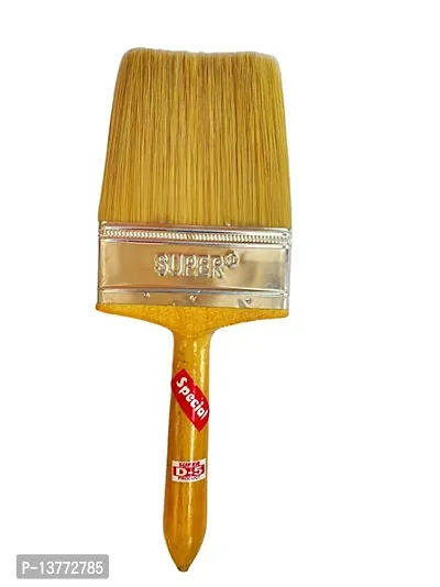 Natural Hog Hair Flat Bristles Paint Brush For Oil and Acrylic Painting-thumb0