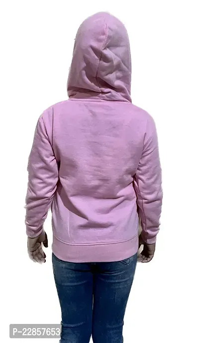 Pretty Pink Long Sleeve Printed Full Sleeve Sweatshirt With Hoodie-thumb2