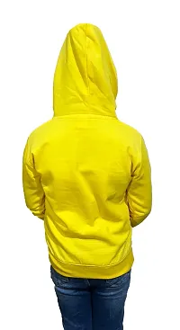 Pretty Yellow Long Sleeve Printed Full Sleeve Sweatshirt With Hoodie-thumb1