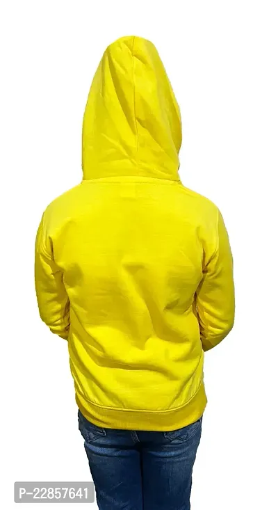 Pretty Yellow Long Sleeve Printed Full Sleeve Sweatshirt With Hoodie-thumb2