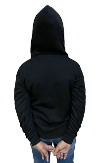 Pretty Black Long Sleeve Printed Full Sleeve Sweatshirt With Hoodie-thumb1