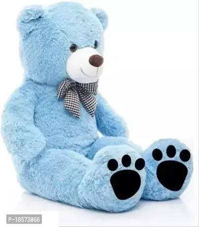 3 Feet Blue Color Standing Foot Paw Printed Blue Teddy Bear - 90 Cm (Blue)-thumb0