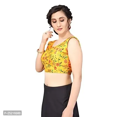 Mahotsav Women's Yellow Silk Blend Stitched Padded Blouse(SID-43316)-thumb2