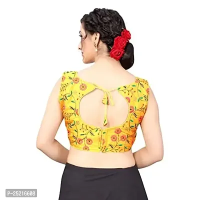 Mahotsav Women's Yellow Silk Blend Stitched Padded Blouse(SID-43316)-thumb4