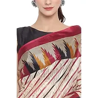 Mahotsav Women's Pink Art Silk Striped Print Saree With Blouse Piece(SAH-42171)-thumb3