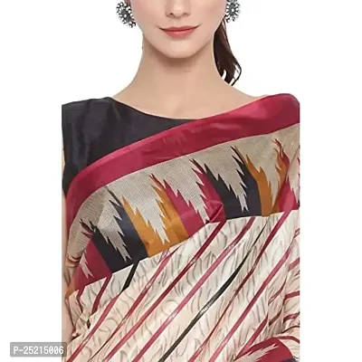 Mahotsav Women's Pink Art Silk Striped Print Saree With Blouse Piece(SAH-42171)-thumb4