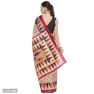 Mahotsav Women's Pink Art Silk Striped Print Saree With Blouse Piece(SAH-42171)-thumb3