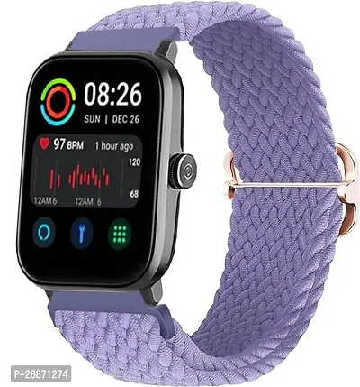 Braided Solo Loop Strap  Firebolt Wonder (BSW047), 22mm Soft Nylon Elastic Strap for Smartwatch.-thumb0